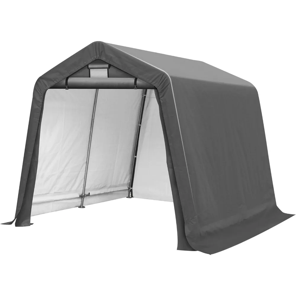 

8' x 8' Outdoor Storage Shelter Shed- Heavy Duty Storage Tent with Roll-up Ventilated Windows, Portable Garage Zipper Storage