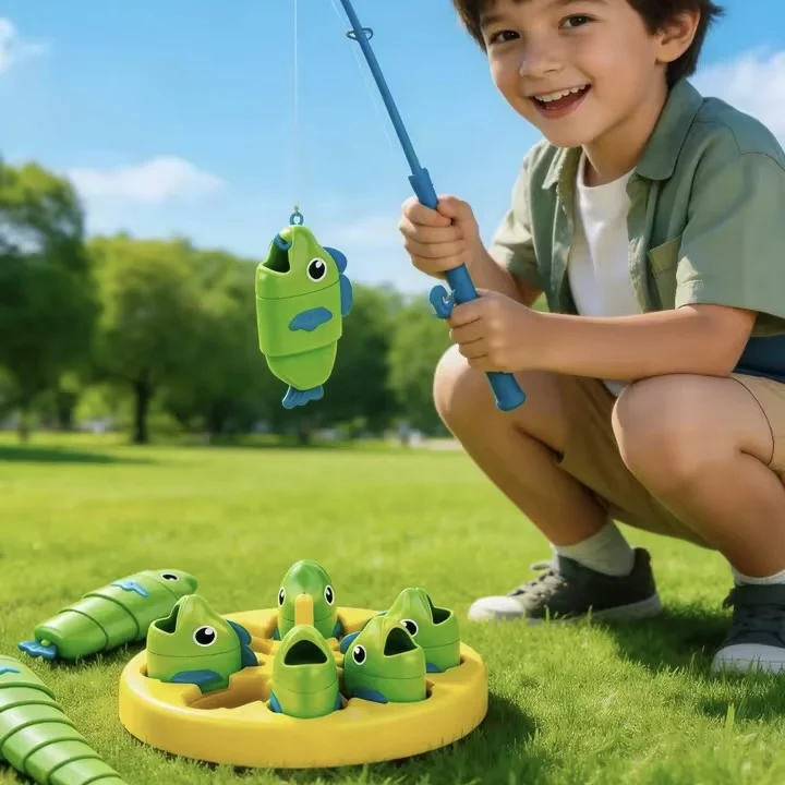 Fishing Battle Game with Turntable Interactive Social Telescopic Length Competition Children's Educational Early Education Toy