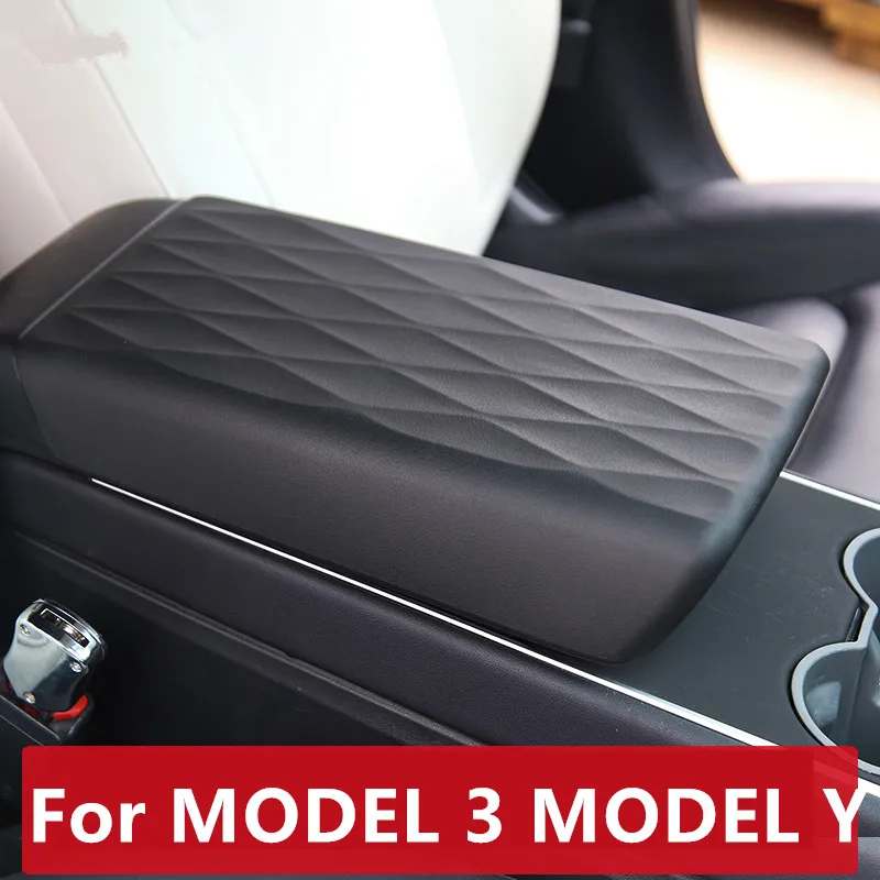 

For MODEL 3 MODEL Y Car Leather Armrest Box Cover Car Seat Center Console Arms box Protection mat High quality auto parts