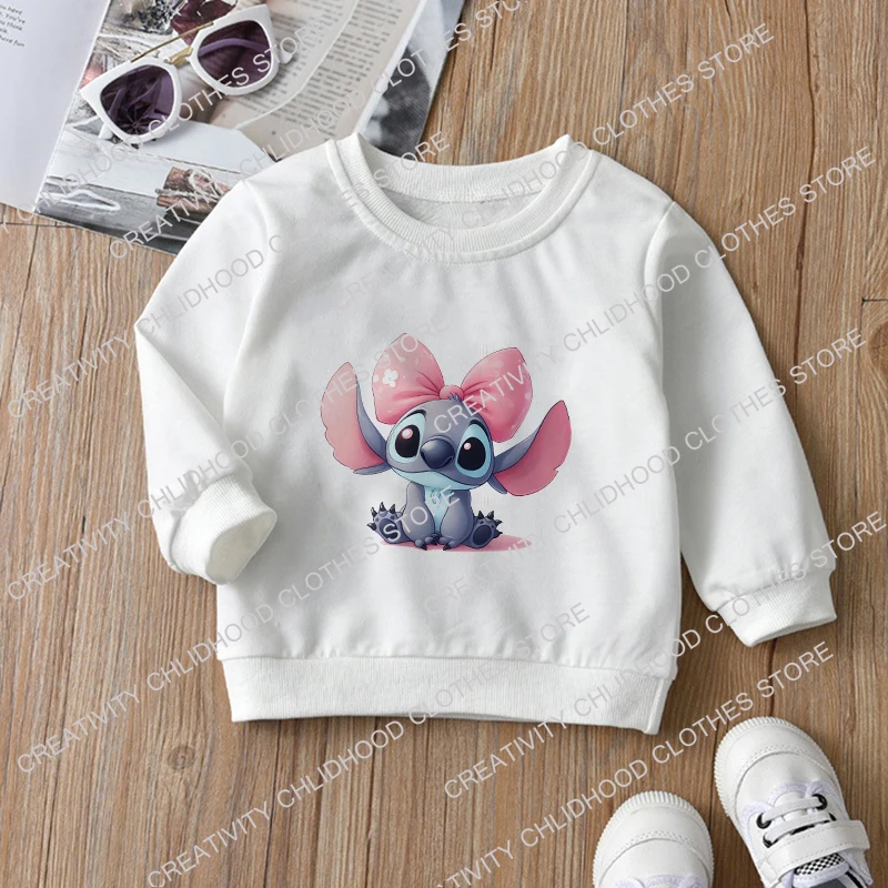 New Stitch Kid Sweatshirts Pullover Children Clothing Cartoons Anime Casual Clothes Kids Girl Boy Kawaii Fashion Tops Sweatshirt