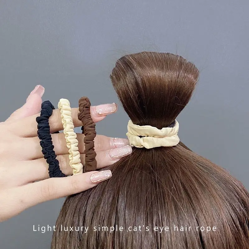 Korean Fashion High Elasticity Hair Ring for Girls Personality Thicken Ponytail Tie Hair Hair Rope Accessories Headband 3 Colos