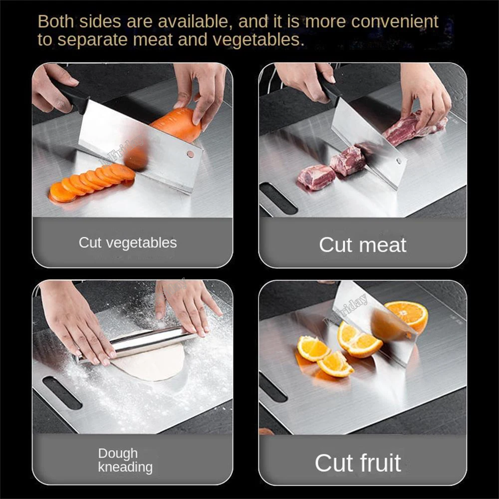 Thickened 316 Stainless Steel Cutting Board Antibacterial and Mildew-proof Household Cutting Board Kitchen Kneading Dough Board