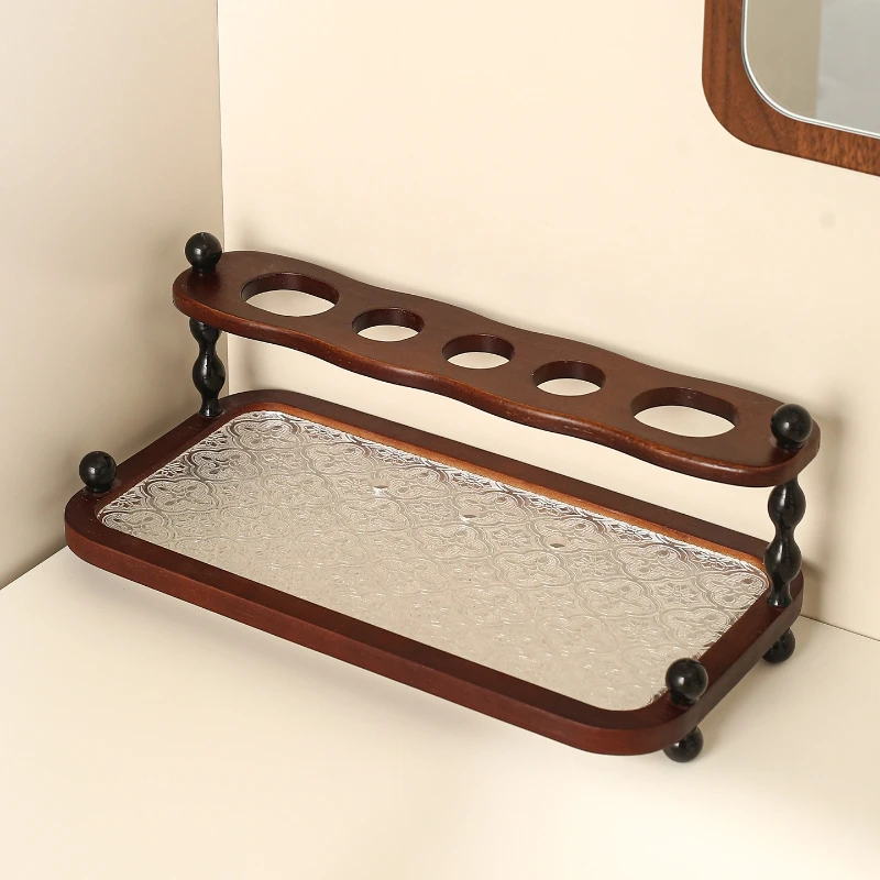 High-end Retro Bathroom Storage Rack, Mid-style Bathroom Washbasin Rack, Toothbrush Rack, Bathroom Storage Tool Accessories