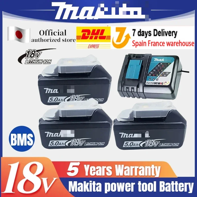 Original Makita 6Ah/5Ah/3Ah Reliable for Makita 18V Battery BL1830B BL1850B BL1850 BL1840 BL1860 BL1815 Replacement Battery