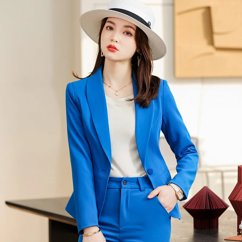 

Elegant Women Business Suits with Pants and Jackets Coat OL Styles Formal Professional Pantsuits Trousers Set Career Interview