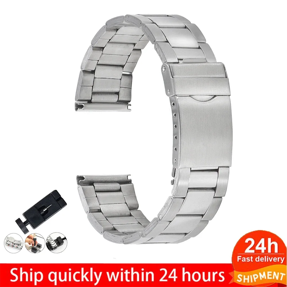 Stainless Steel Strap 12mm 14mm 16mm 18mm 20mm 22mm 24mm Wrist Bracelet Woman Men Replacement Wristband Metal Watch Band