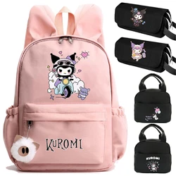 Anime Sanrio Kuromi Backpack Girl Boy Teen Student Rucksack Rabbit Ears Casual School Bag Lunch Bag Children Women Gift Mochilas