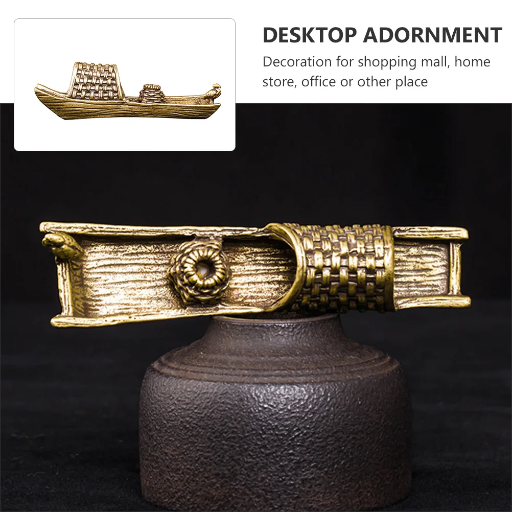 

Brass nament H Desktop Adornment Fishing Boat Model Carving Artware Fishing Boat Model Indoor Outdoor Decoration