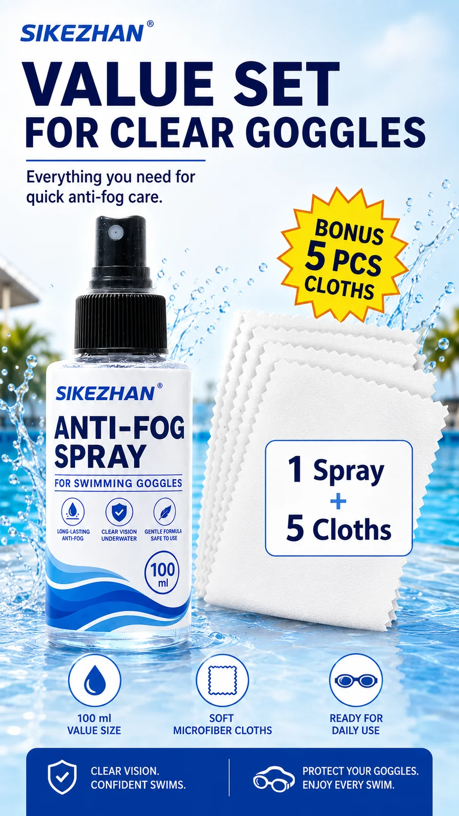 Anti-Beschlag-Spray für Schutzbrillen, Brillen, Kameras, Windschutzscheiben, Teleskope und Badezimmerspiegel, langanhaltender klarer Sichtschutz – Detail 4