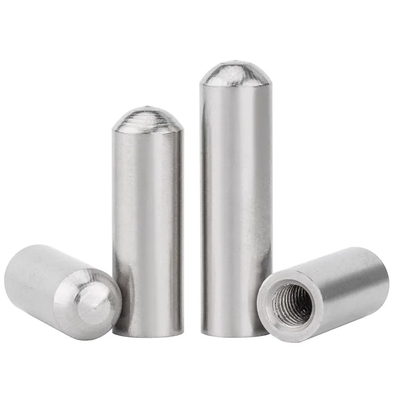 M6 304 Stainless Steel Inner Thread Locating Pins Dowels Round Head Cylindrical Pins with Thread Holes