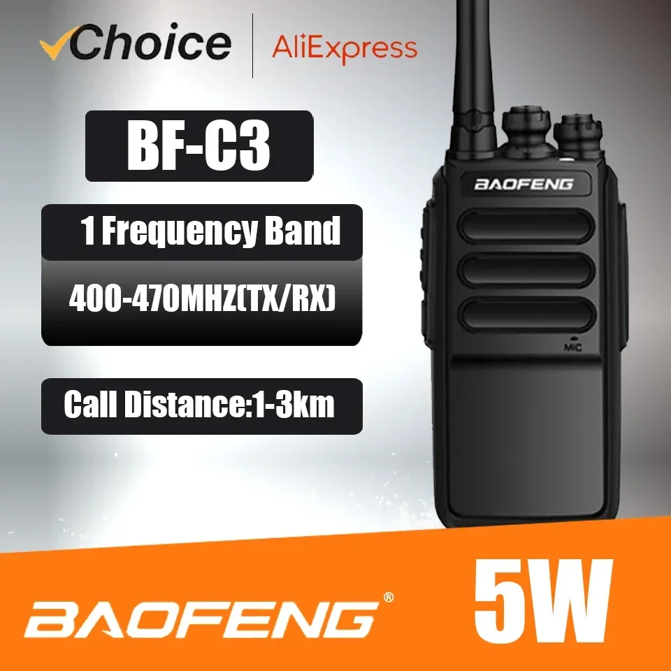 Baofeng Official Store BF C3 FRS/PMR Hiking Mini Two Way Radio 2 Watt Walkie Talkie for Christmas Gift