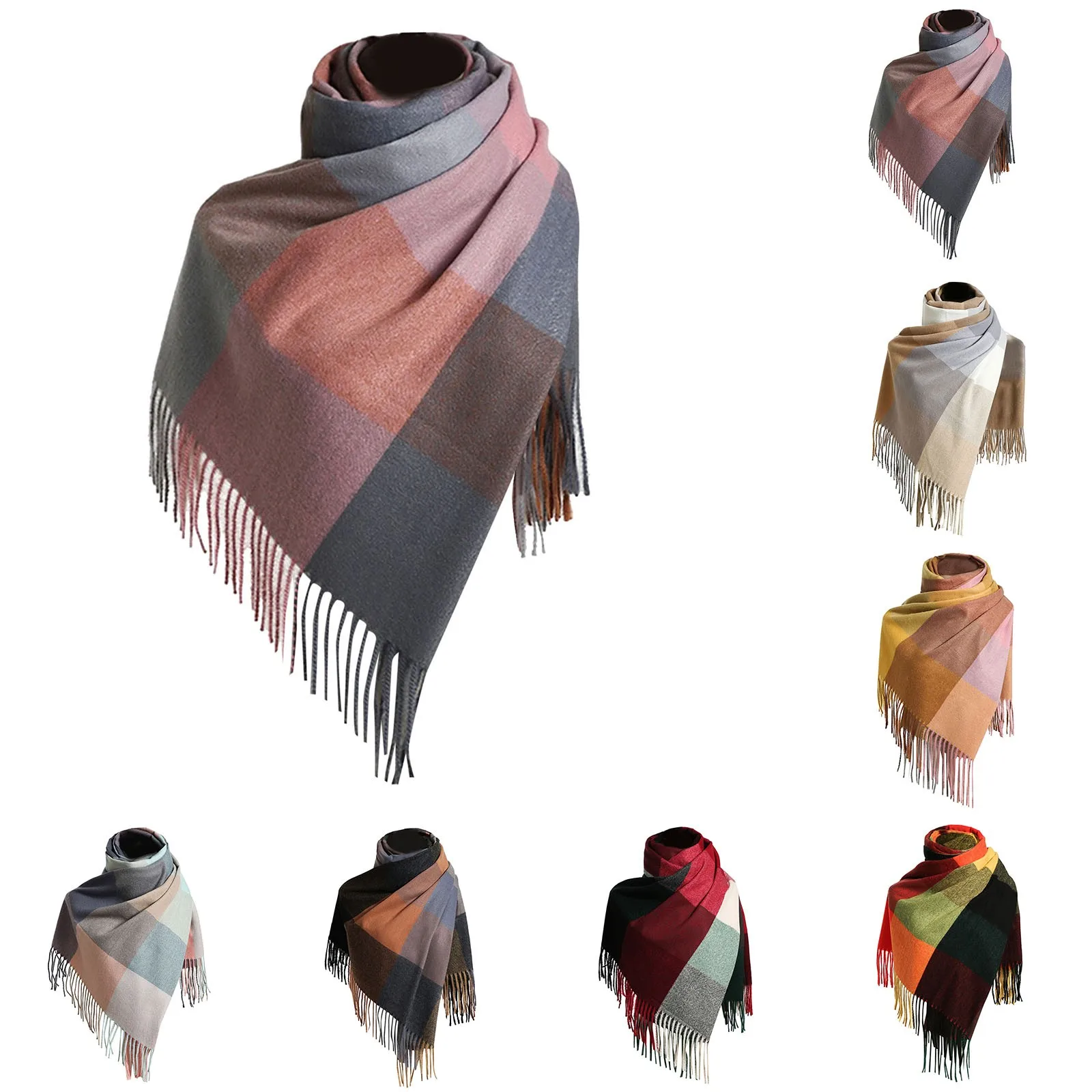 

Winter Women's Scarf Luxury Brand British Classic Print Lattice Soft Female Cashmere Scarves Shawl Pashmina Checkered Shawls