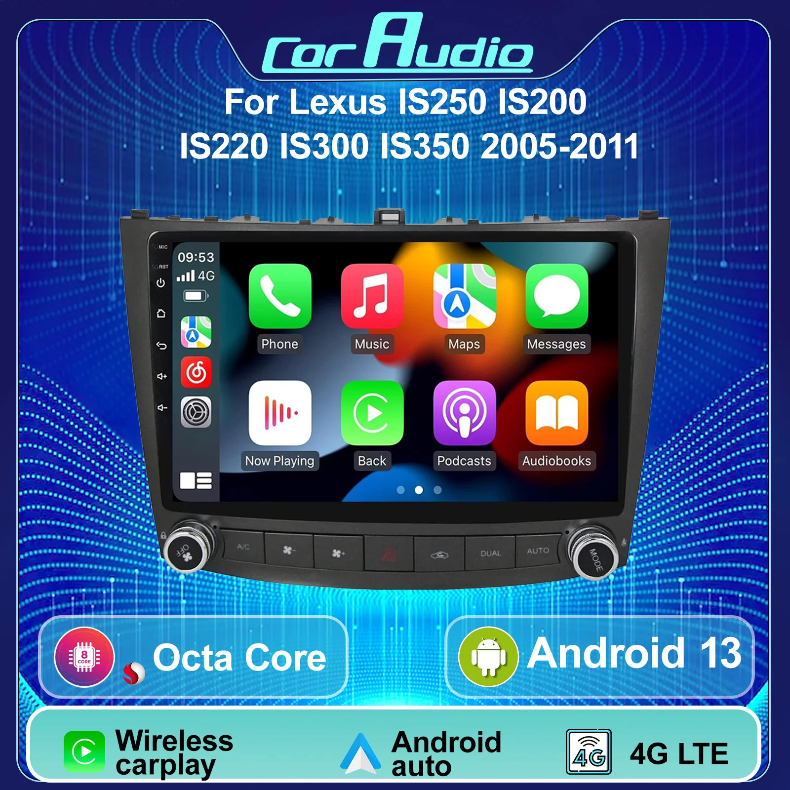 

10 inch Android Car Radio for Lexus IS250 IS200 IS220 IS300 IS350 2005-2011 GPS Navigation DSP Carplay Android Auto Headunit