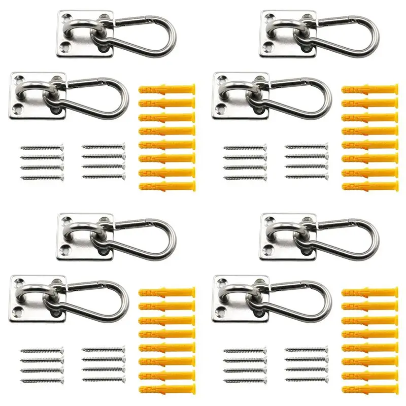 AT63-8 Set M6 Ceiling Wall Mount Hanging Hardware Fitting Set U-Shaped Hooks For Yoga Hammock Swings Marine Yacht Accessories