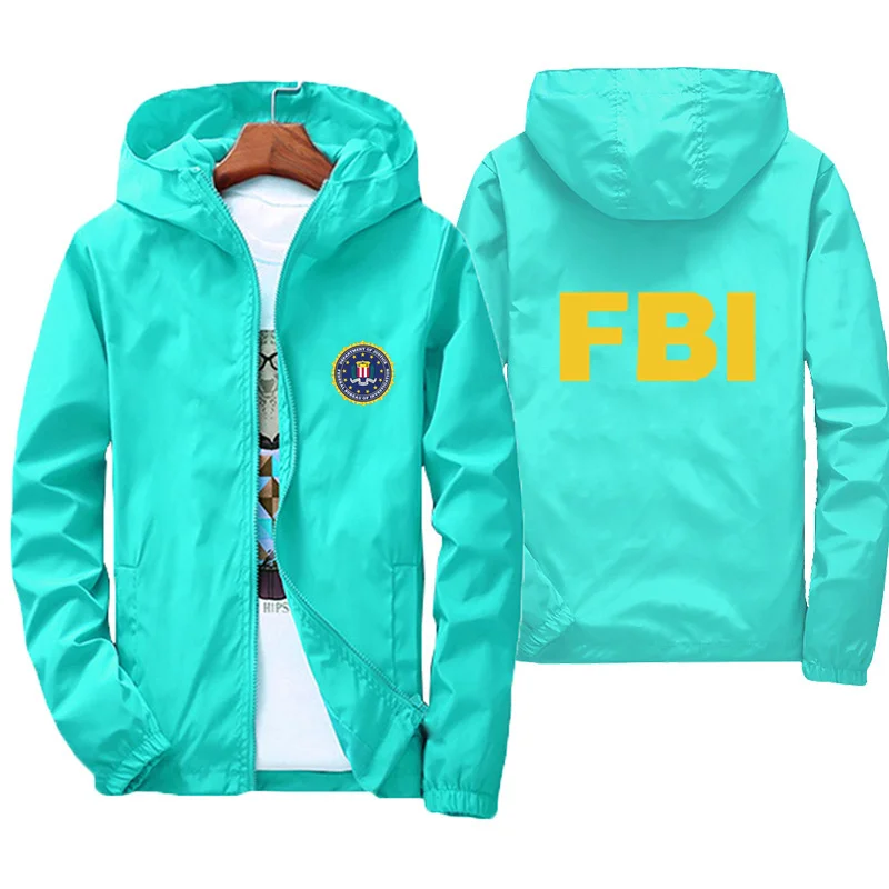 Fashion Zipper Men Women Hoodies Jacket FBI Print Sport Hip Hop Casual Zip Up Unisex Long Sleeve Hoodie Jacket Coat Top 7XL