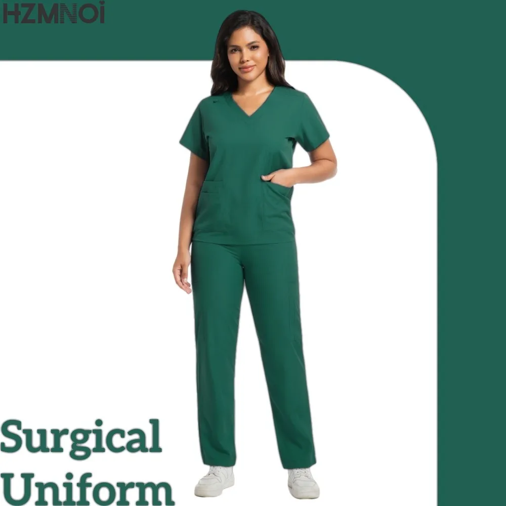 Uniforme médico de enfermera, ropa de trabajo de secado rápido para el cuidado de mascotas, conjuntos de batas para médico, bata quirúrgica para quirófano, pantalones elásticos de manga corta