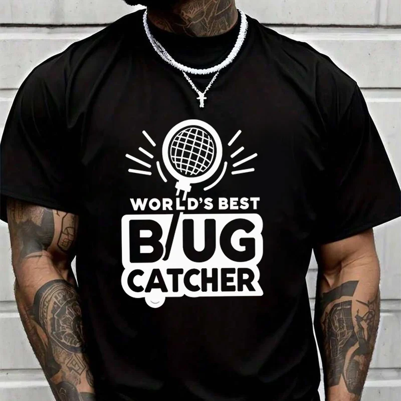 

Лучшая в мире футболка с принтом «Ловец насекомых» для фанатов мотоциклов, новая модная летняя мужская футболка с коротким рукавом и круглым вырезом