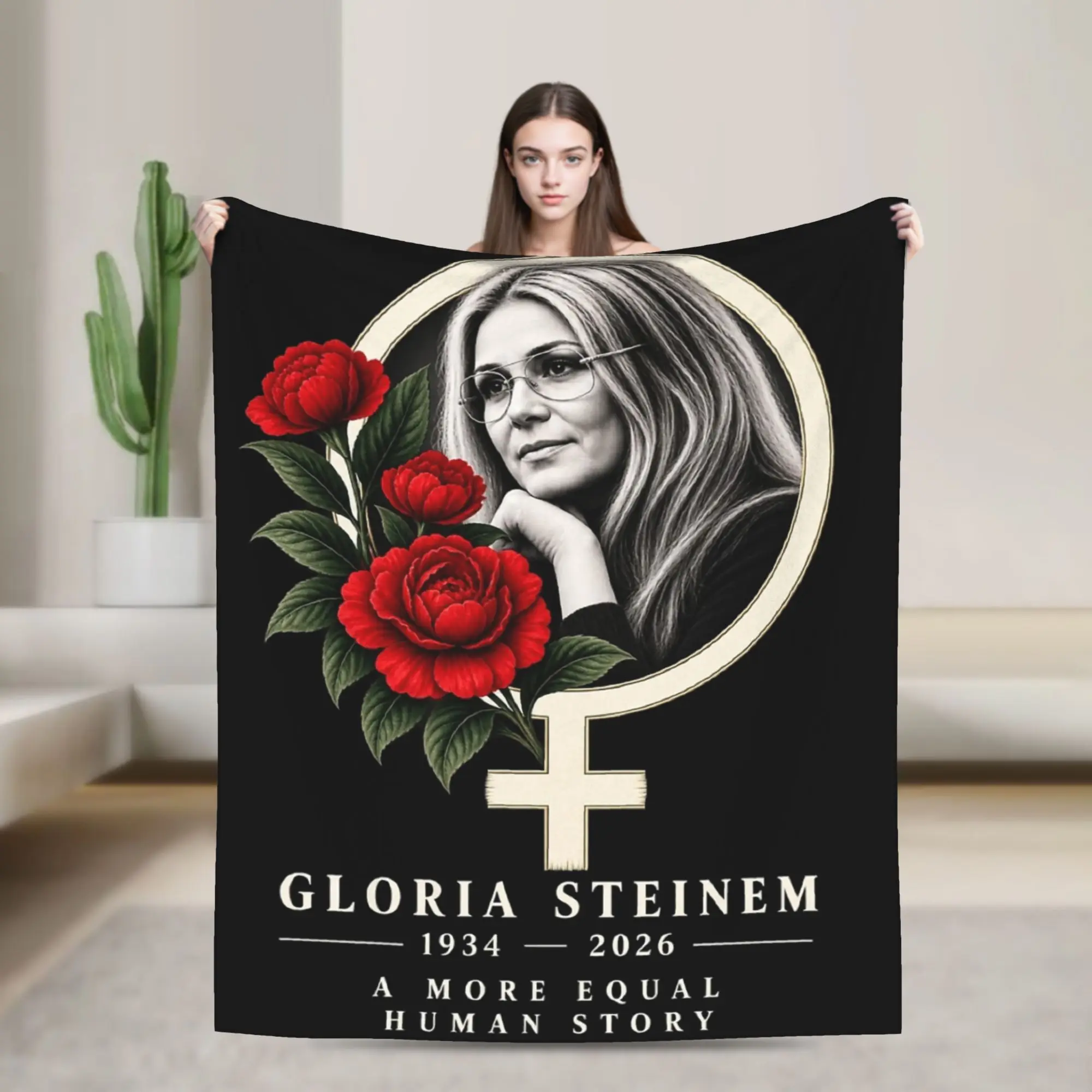 RIP Gloria Steinem  Throw Blanket for Couch  Soft Cozy Plush Blanket 50x60 Inch Multi-size Bedspread for All Seasons