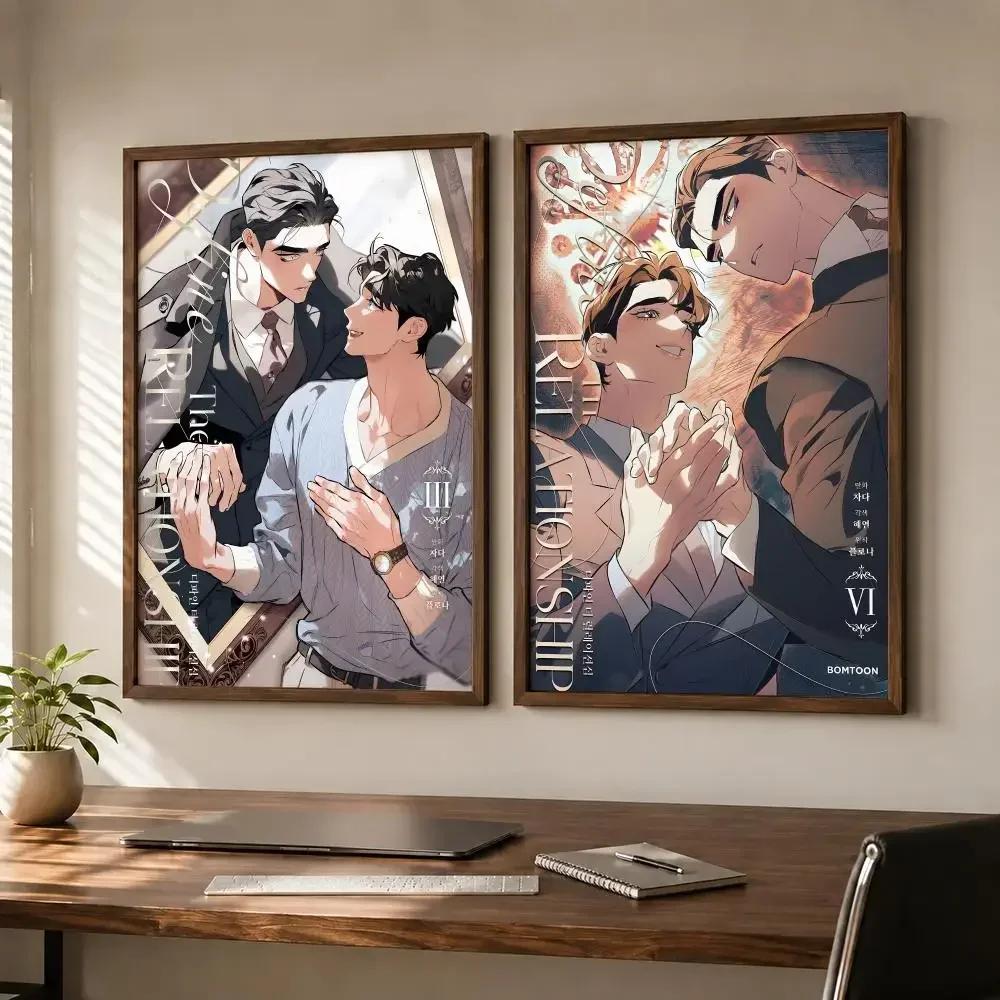 Popular Romantic Boys Love Manhwa Define the Relationship Poster Self-adhesive Waterproof Paper Sticker Wall Decor