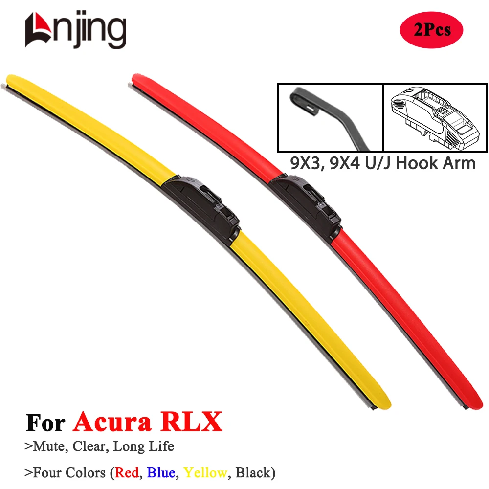 LNJING Colorful Wiper Blade For Acura RLX KC 2014 2016 2018 2020 2022 2023 2024 Model Car Accessories Red Blue Windshield Wipers