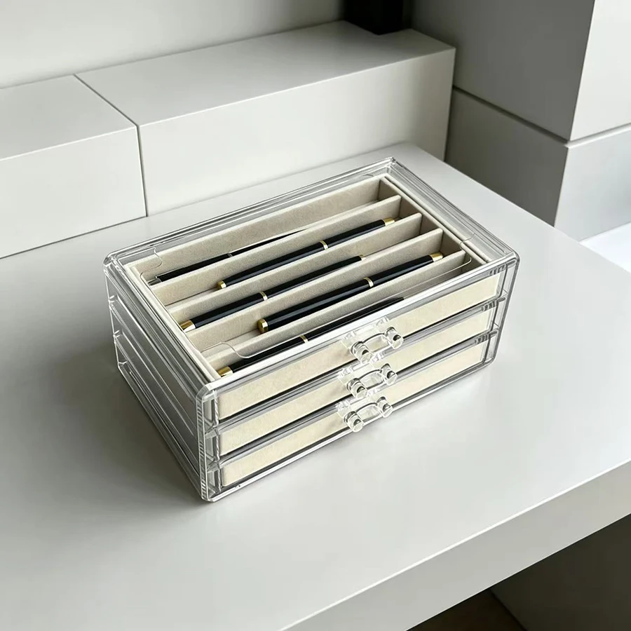 Pen and ballpoint pen storage box, household organizer, premium pen collection box, transparent display and pen showcase box view 4