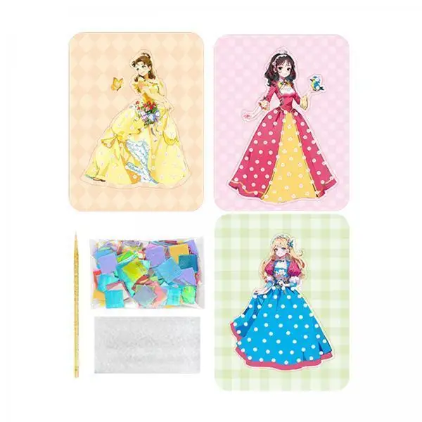 Kids Toys for Girls DIY Poking Drawing Boards Creative Craft Kits Princess Dress Up Book Educational Activities for Children