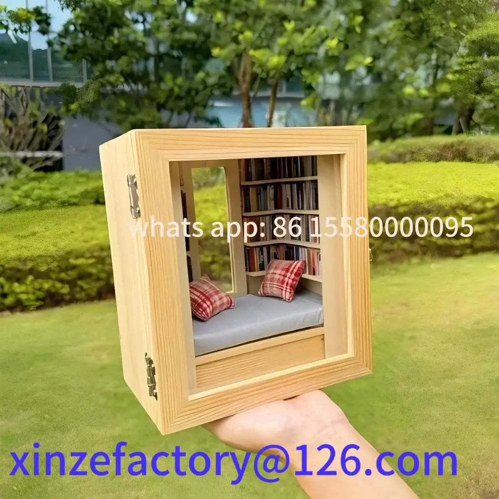 

Be suitable for Creative Anti-Anxiety Bookshelf Handmade Room Box With Exquisite Wooden Scenes Mini miniature