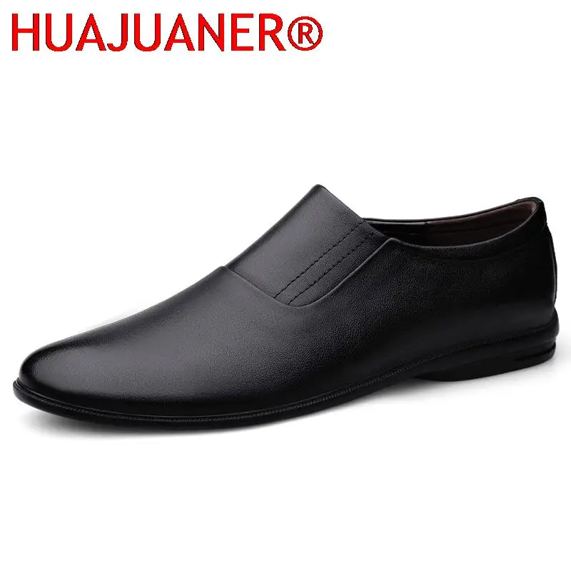 

Minimalist Design Men's Shoes Spring Autumn Style Peas Shoes High Quality Mens Genuine Leather Shoes Soft-soled Driving Shoes