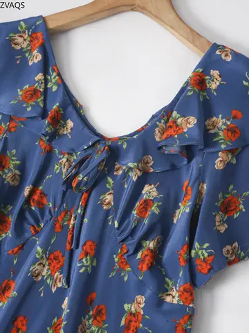 ZVAQS 100% Naturlig Mulberry Sidenklänning Dam Sommar 2025 Fest Långa Klänningar V-ringad Sjöjungfruklänningar Damkläder платье ченское 10 best sales 100 sidenklänningar - №5