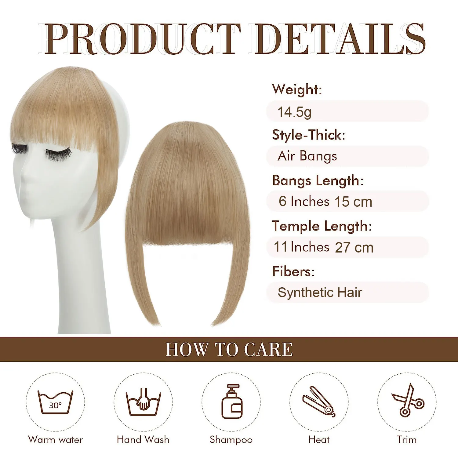 Hairro Synthetic Air Bangs Wig For Women\'s Opening Natural Forehead French Fake Bangs Patch With Straight Bang Hair Extensions