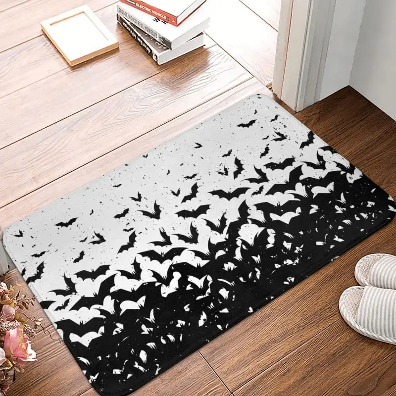 Custom Halloween Vampire Bats Front Door Floor Entrance Mat Outdoor Kitchen Bathroom Doormat Balcony Carpet Rug