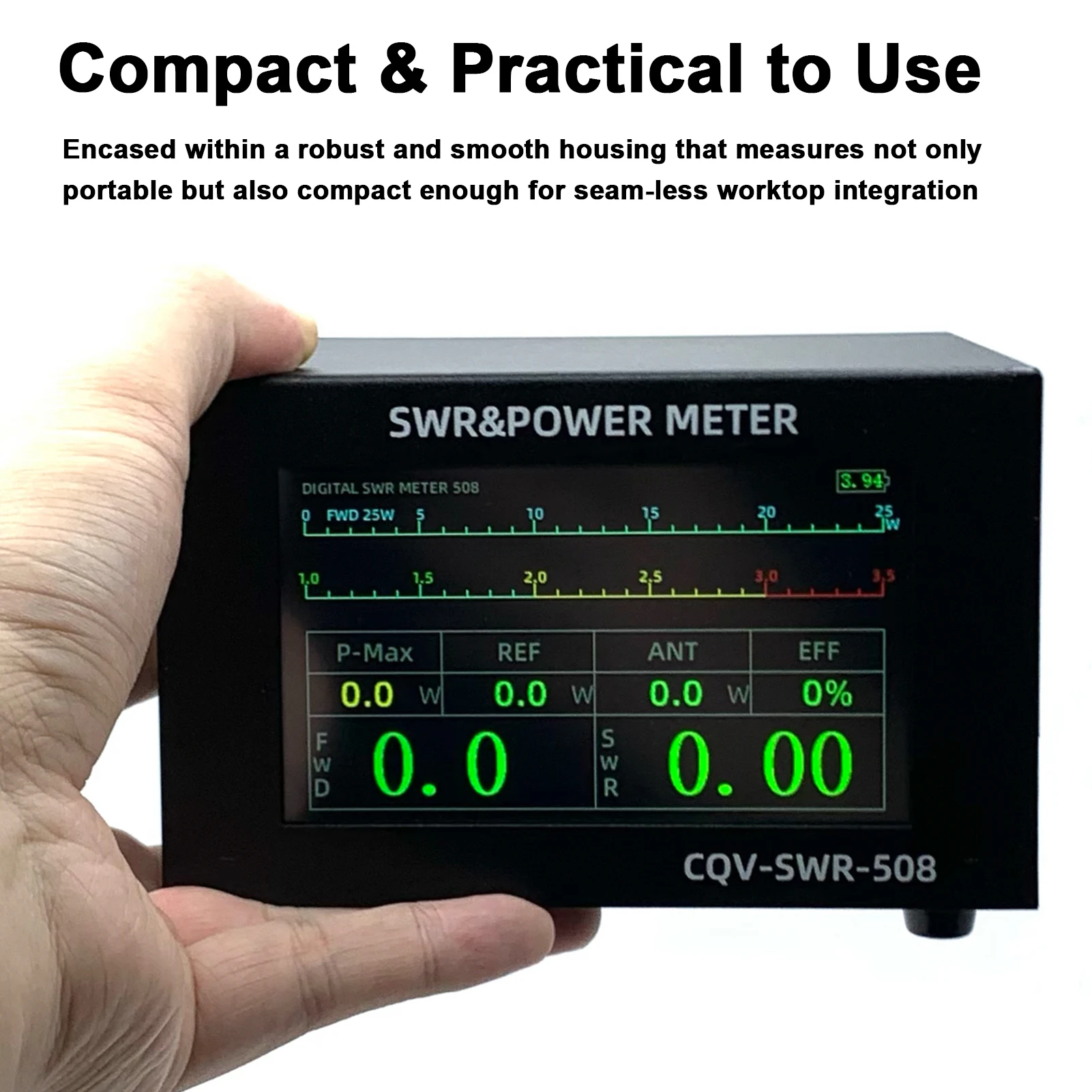 200W High Power Digital SWR Meter with 1.8-54Mhz Frequency 4.3 Inch IPS Color Display Auto Shut-off and Fine-Tuning Capabilities