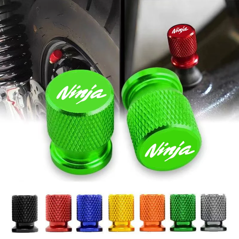 

For Kawasaki Ninja 250 300 400 650 1000SX H2 Motorcycle Tire Valve Air Port Stem Cover Cap Plug CNC Aluminum Accessories