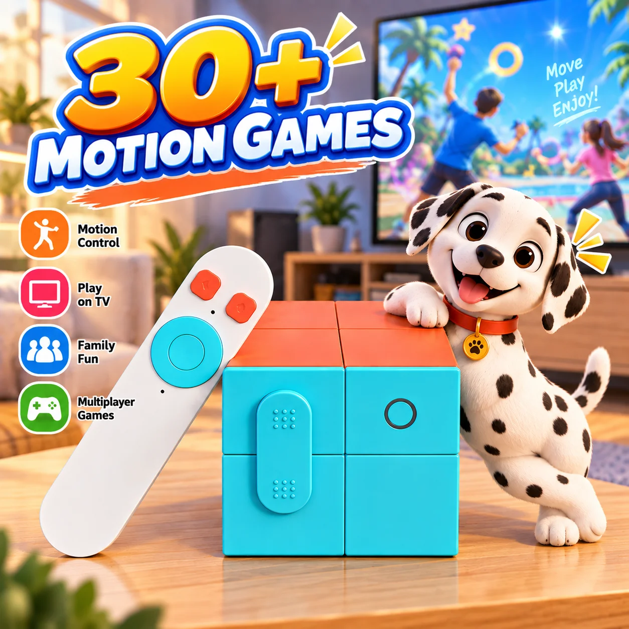M58 AI Motion Sensing Game Console for Kids & Families 30+ Active Fitness Party Games Interactive Home Play System
