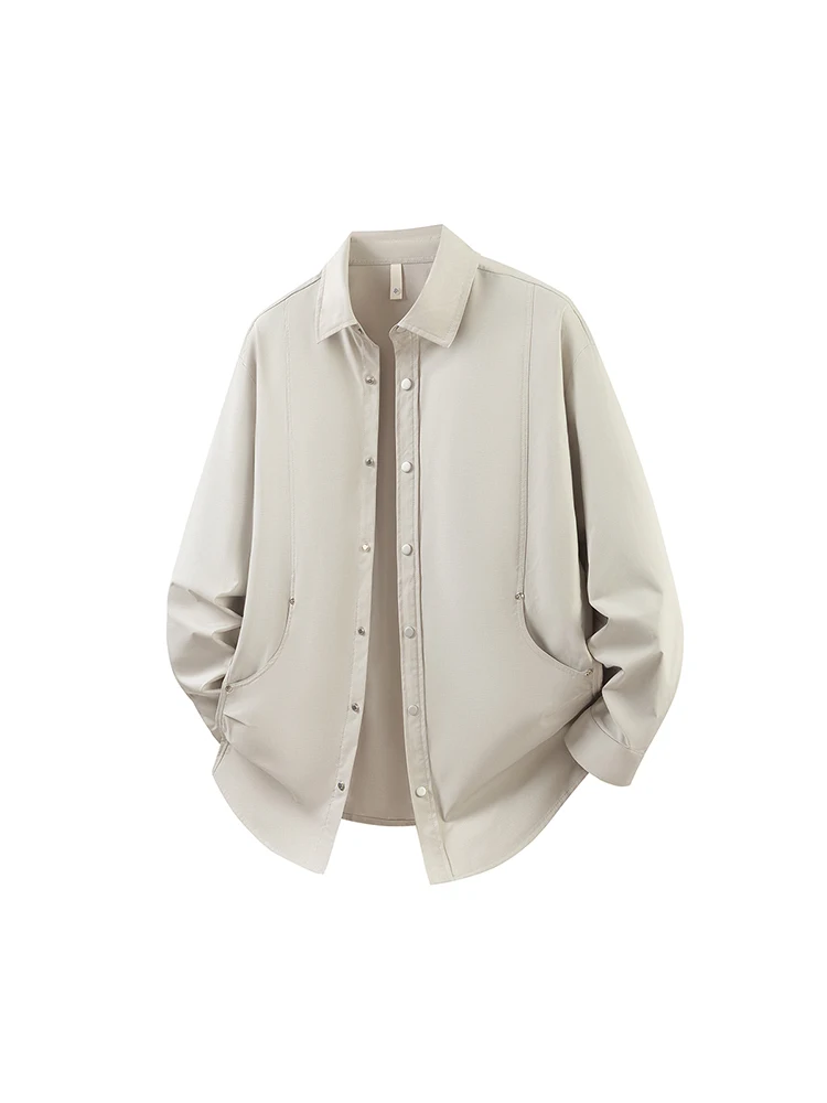 

Casual Long Sve Men's irt Pure Color Inner Wear Vintage Sle Spring Autumn Top Layer Thin Outerwear Early Autumn Base L...