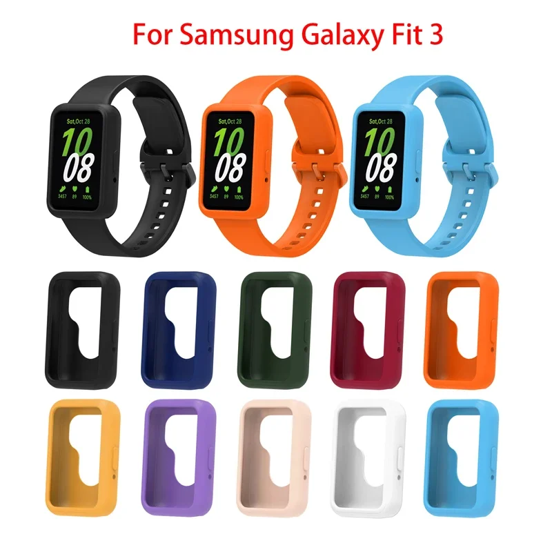 

Силиконовый чехол и ремешок для Samsung Galaxy Fit 3 fit3, мягкий силиконовый чехол, сменный ремешок для спортивных часов, Аксессуары для браслета