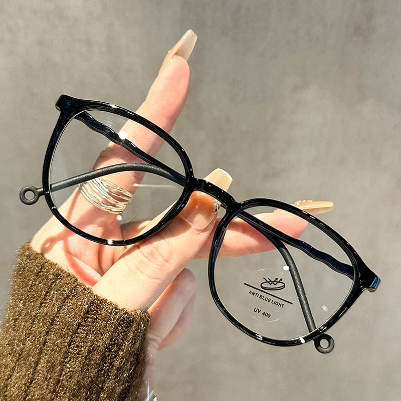 TR90 Fashionable Glasses Frame For Women Without Makeup Blue Light, Square And Round Face, Large Frame Eye Frame 9029