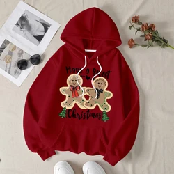 Woman clothes cute Gingerbread Man letter print Hoodie Sweatshirt Christmas style Hoodie Trendy Hoodie winter clothes happy time