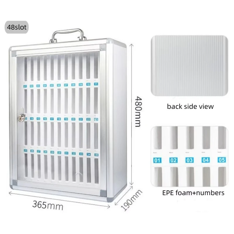 Stock Silver Transparent Window Wall Mounted Mobile Phone Locker Password Lock Box Suitable for Classrooms