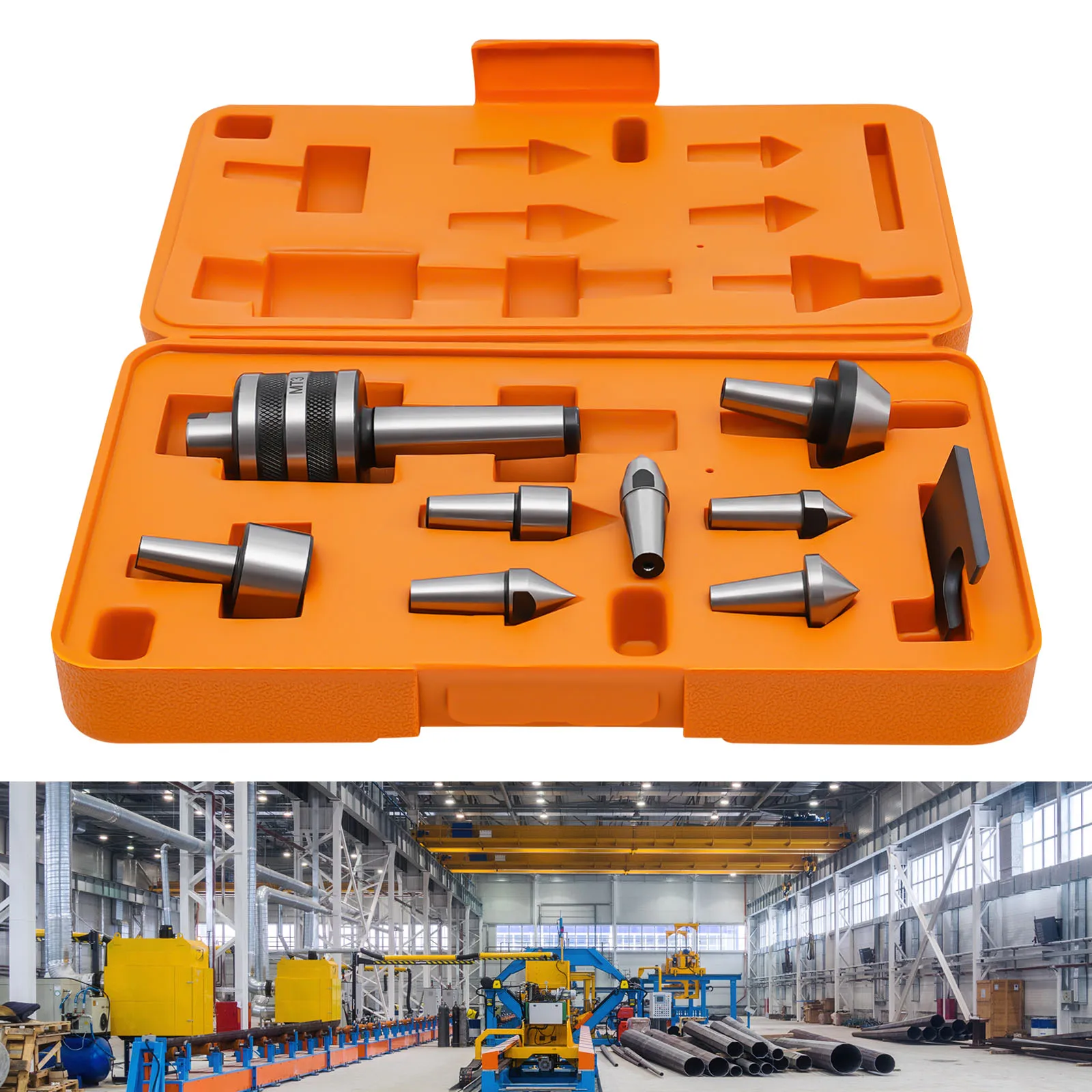 

MT3 Lathe Live Center, 0.0004" Precision, 3000RPM, Oil Port Design for Precision Turning & Machining, 40CR Steel Construction