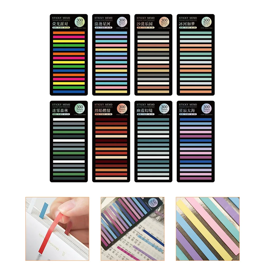 8 Sheets Bookmarks Tabs Colorful The Notebook for Annotating Books Stickers