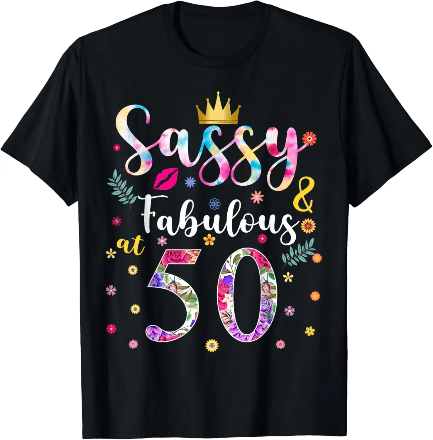 

50 Year Old Women Floral 50th Birthday T-Shirt