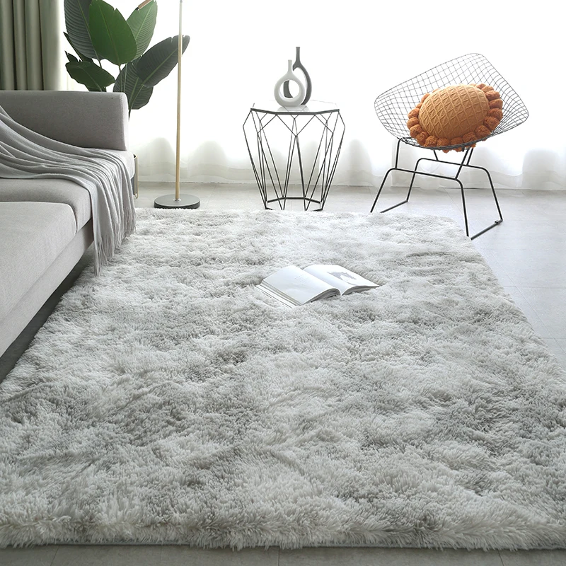 Light Grey Carpet for Girls Bedroom Fluffy Shag Rug Furry Carpet for Kids Room Shaggy Throw Rug Fuzzy Plush Rug Pink Area Rug