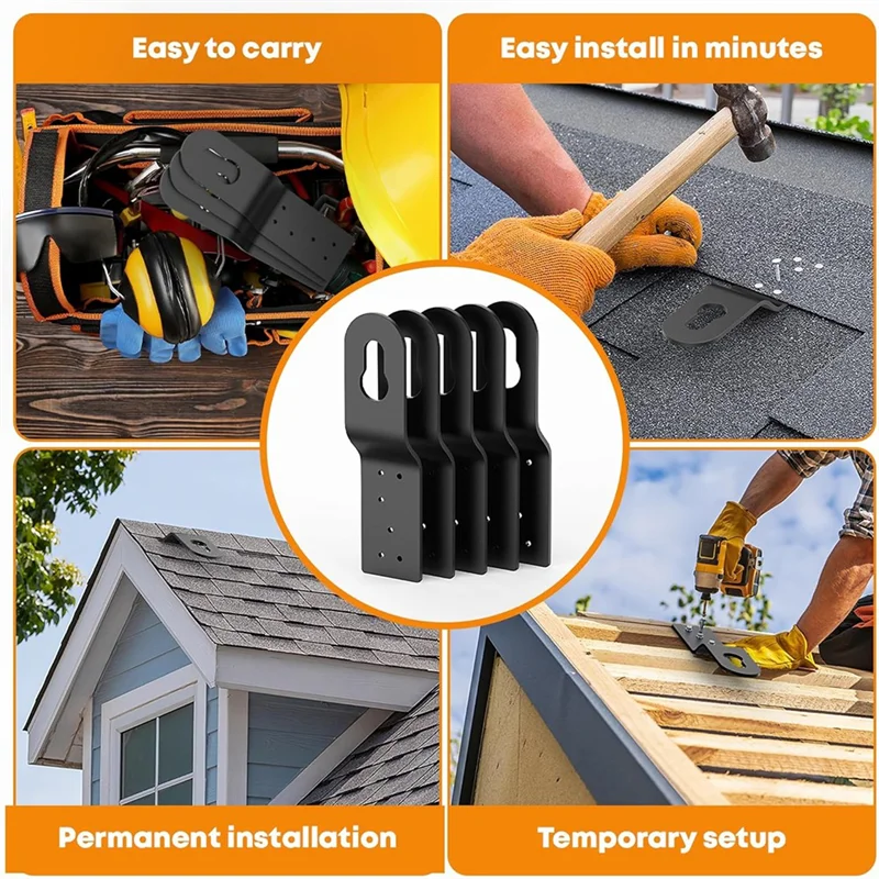La nuova clip per gancio di ancoraggio sicura per tetto da 5 pezzi, ancoraggi per tetto per protezione anticaduta si collega alle superfici di legno