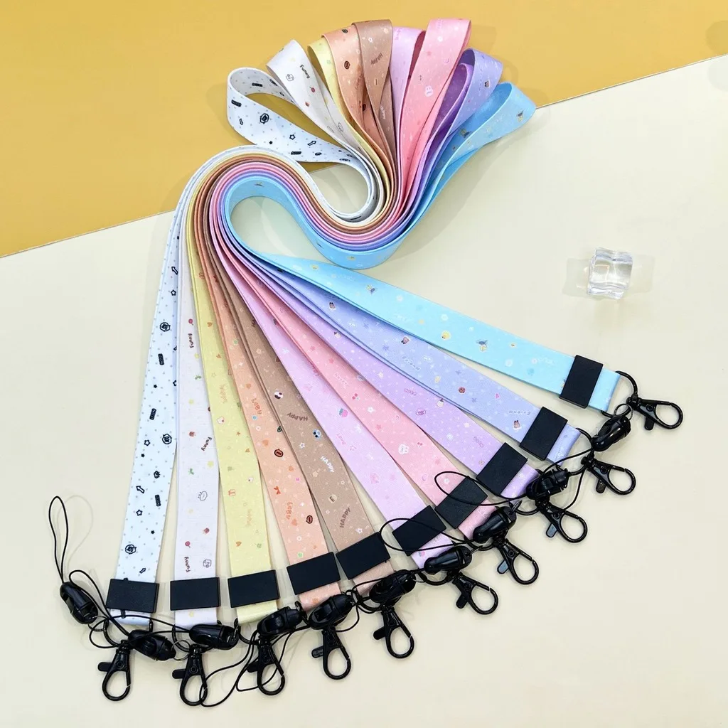 Cartoon Print Polyester Neck Lanyard,Detachable Buckle Anti-Lost Hanging Strap For Id Card Phone Keys Name Id Badge Holder