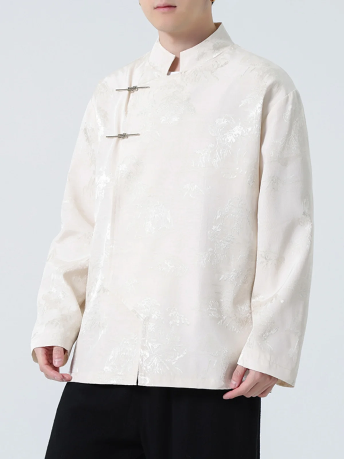 

Мужская куртка-накидка Ele Chinese Sle на весну-осень с вышивкой в стиле дракона, на одной пуговице, без застежек, для Нового года, высококачественная