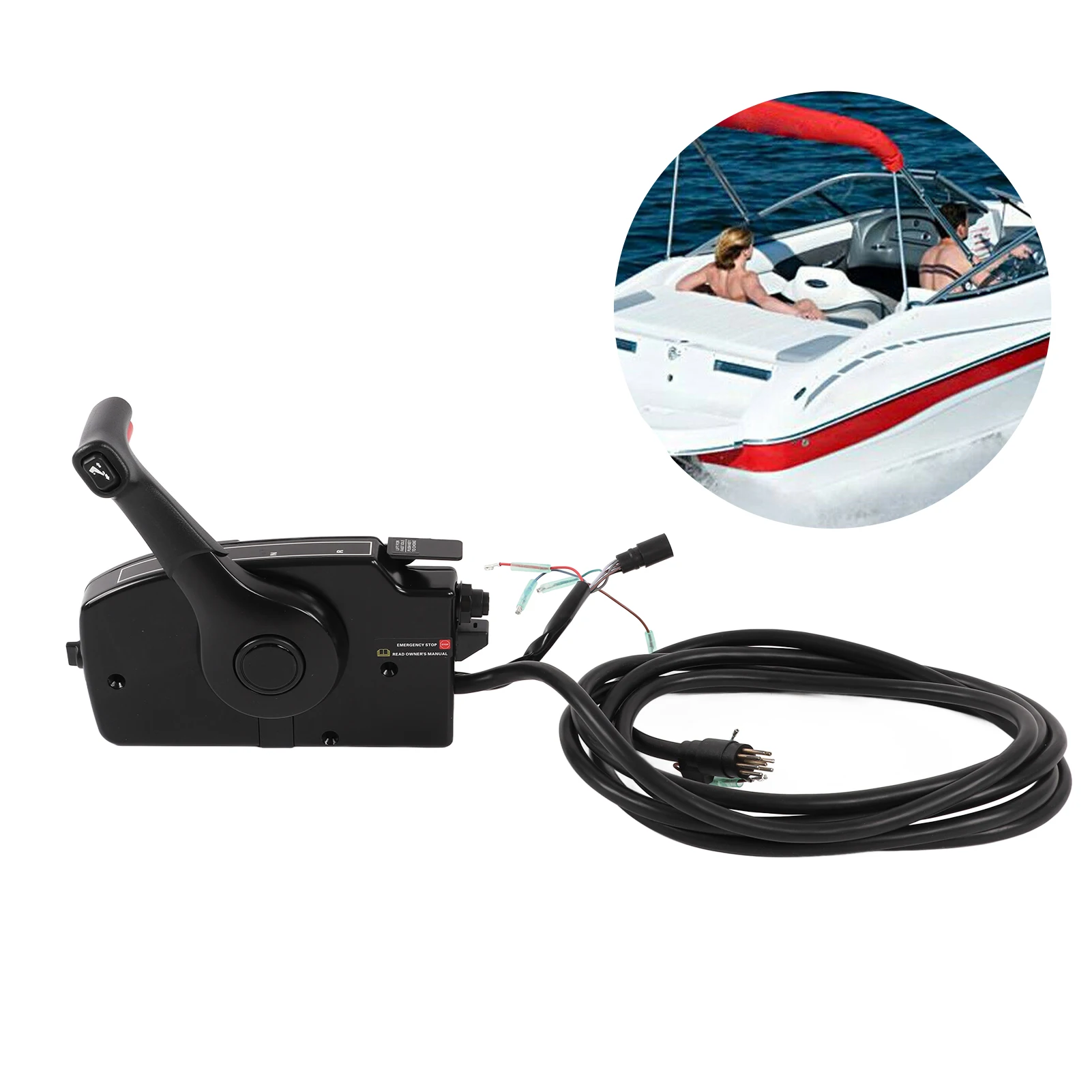 Kotak Remote Control Dudukan Samping Mesin Tempel 8Pin Pengganti 881170A15 untuk Kotak Remote Control Mesin Tempel Motor Perahu PT