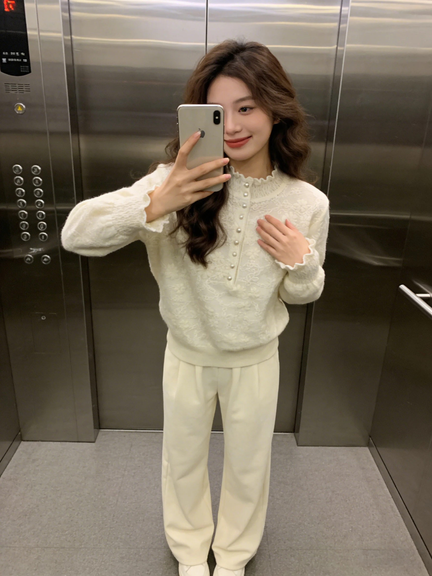 

Faionable Embroidered Knit Sweater Women's Autumn Winter New Sle Slimming Base Layer Top Heavy Work f High Collar