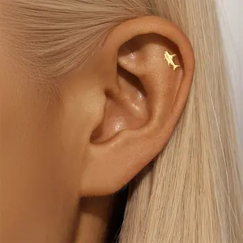 CANNER 1 Adet Hayvan Figürlü Düz Dişli Kulak Kemiği Piercing Küpe (925 Ayar Gümüş, Pürüzsüz Yüzeyli) Dinozor Ahtapot Böcek Küpe 10 best sales Ahtapot piercingi - №3