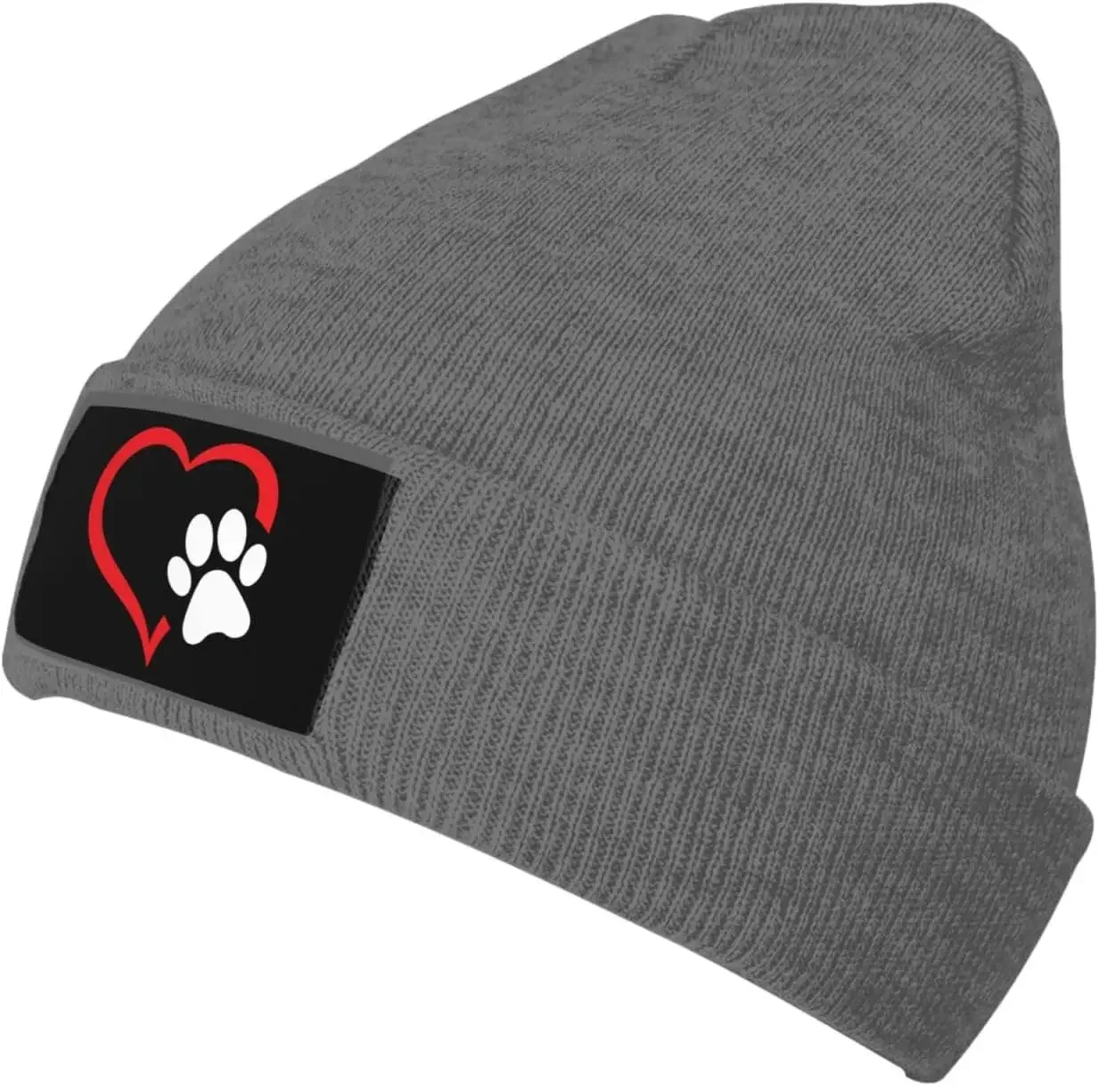 Dog Lover Beanie for Men Women Black Winter Hat Warm Knit Cuffed Beanies